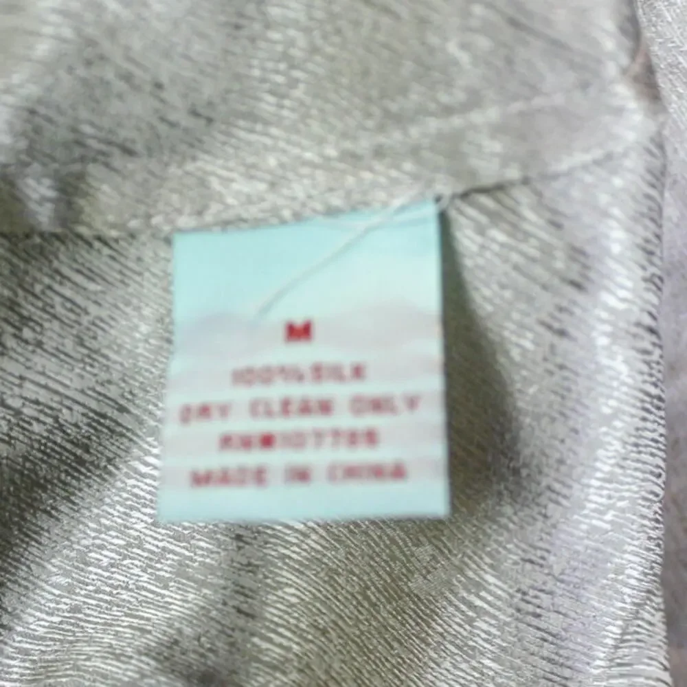 Geren Ford Silk Blouse Top Silver Purple Minimalist Peasant Lagenlook